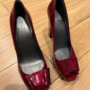Stuart Weitzman Red Ribbon Heels - Size 9